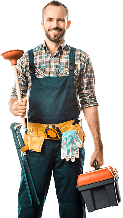 plumber with plumbing tools