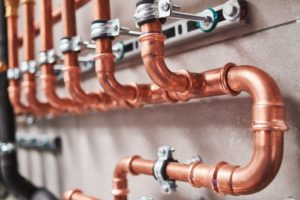 Copper pipes plumbing system 