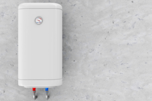 Latest tankless water heater installed on the wall